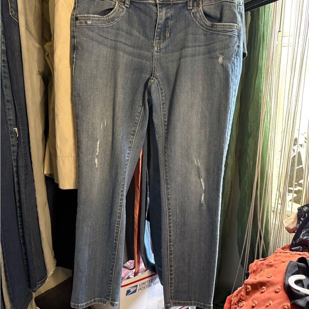 Simply Vera Vera Wang Distressed Blue Ankle Jeans